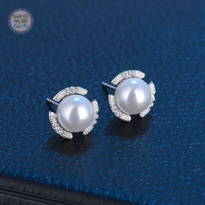 Hoa tai nữ thời trang hạt châu mẫu mới HT204