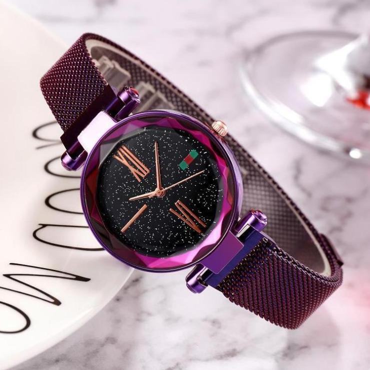 (TRỢ GIÁ KHỦNG) Đồng Hồ Nữ Sang Trọng Dây Nam Châm Màu Tím HOT năm 2020