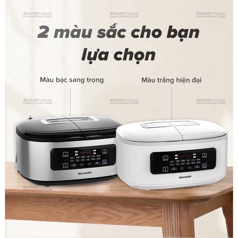 Nồi cơm 2 ngăn đa năng sharp 1.8 lít. mới 100%, bảo hành chính hãng 12 tháng.