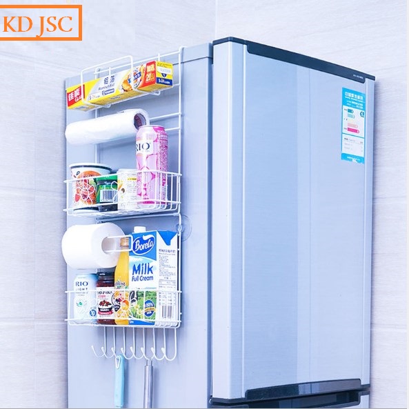Giá kệ để đồ KD196- Giá treo 5 Tầng đa năng - Kệ treo tường và gài vào tủ lạnh tủ quần áo không cần khoan đục chất liệu mạ sơn bền bỉ chống hoan gỉ