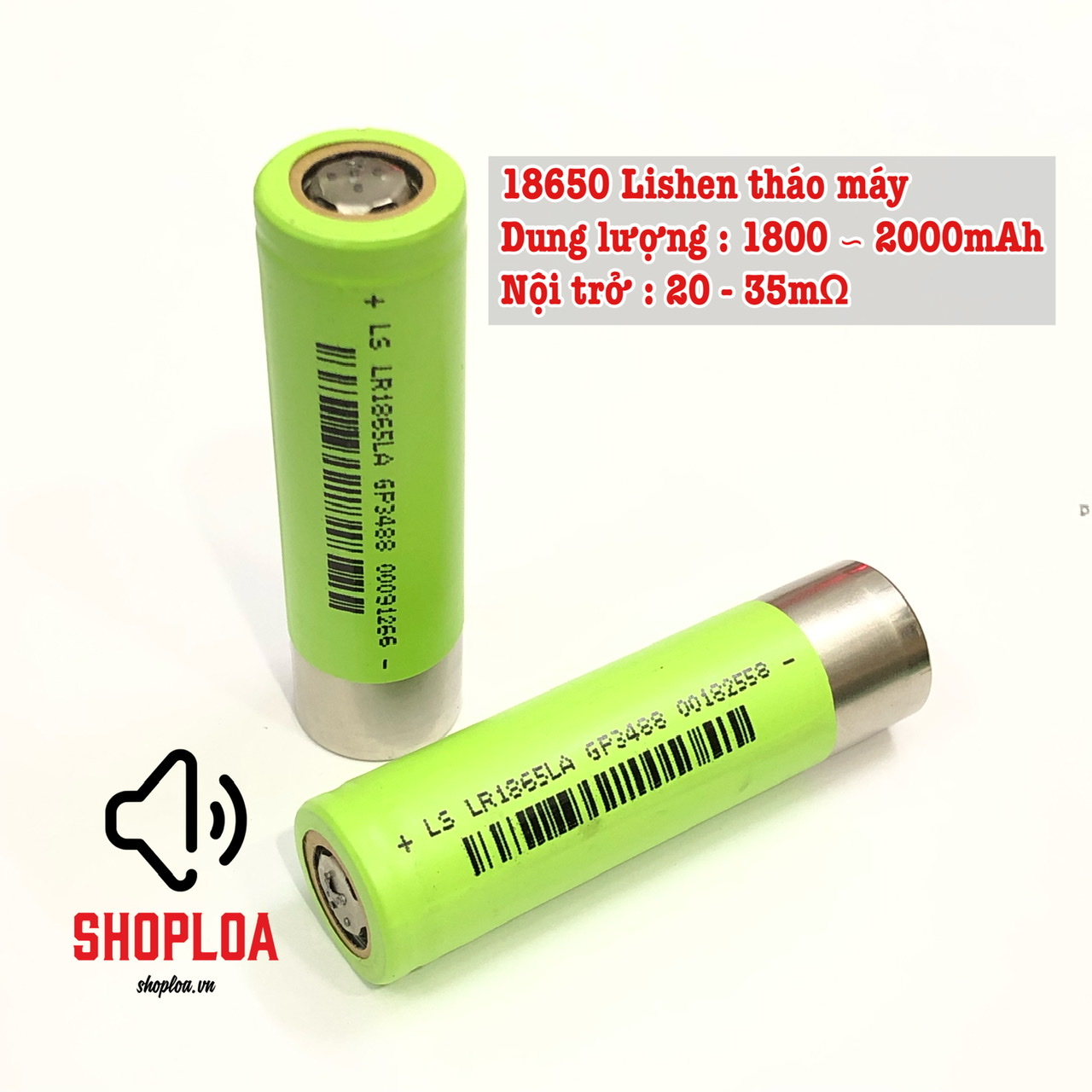 Pin 18650 lishen tháo khối dung lượng 1800-2000mah