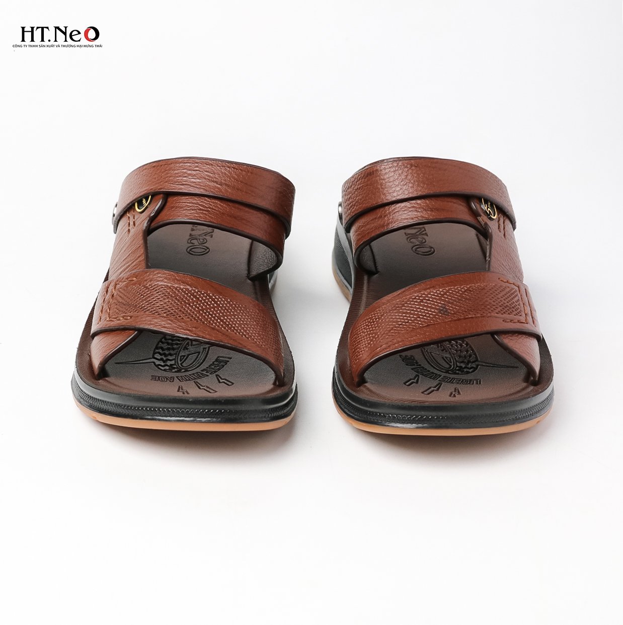 HT NEO sandal nam, dép quai ngang da bò thật cao cấp êm chân thoải mái bền bỉ sd88-nd 3
