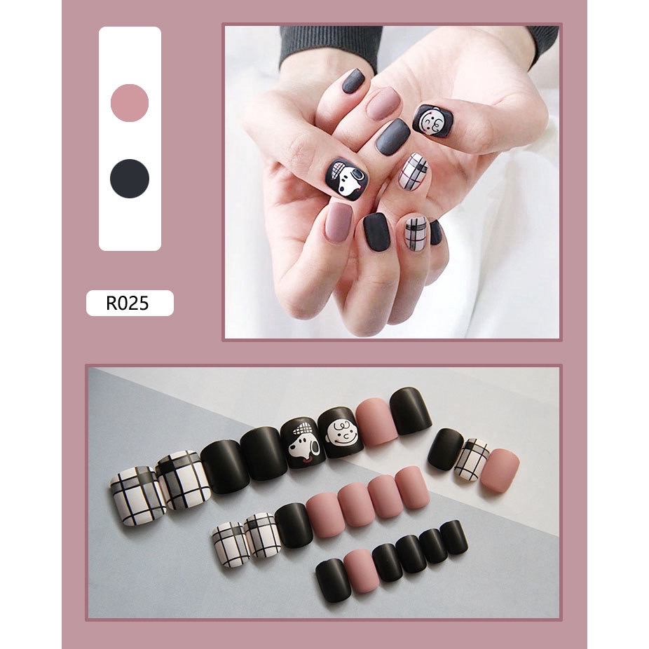 Set 24 móng tay giả đi chơi, đi tiệc tặng dũa móng