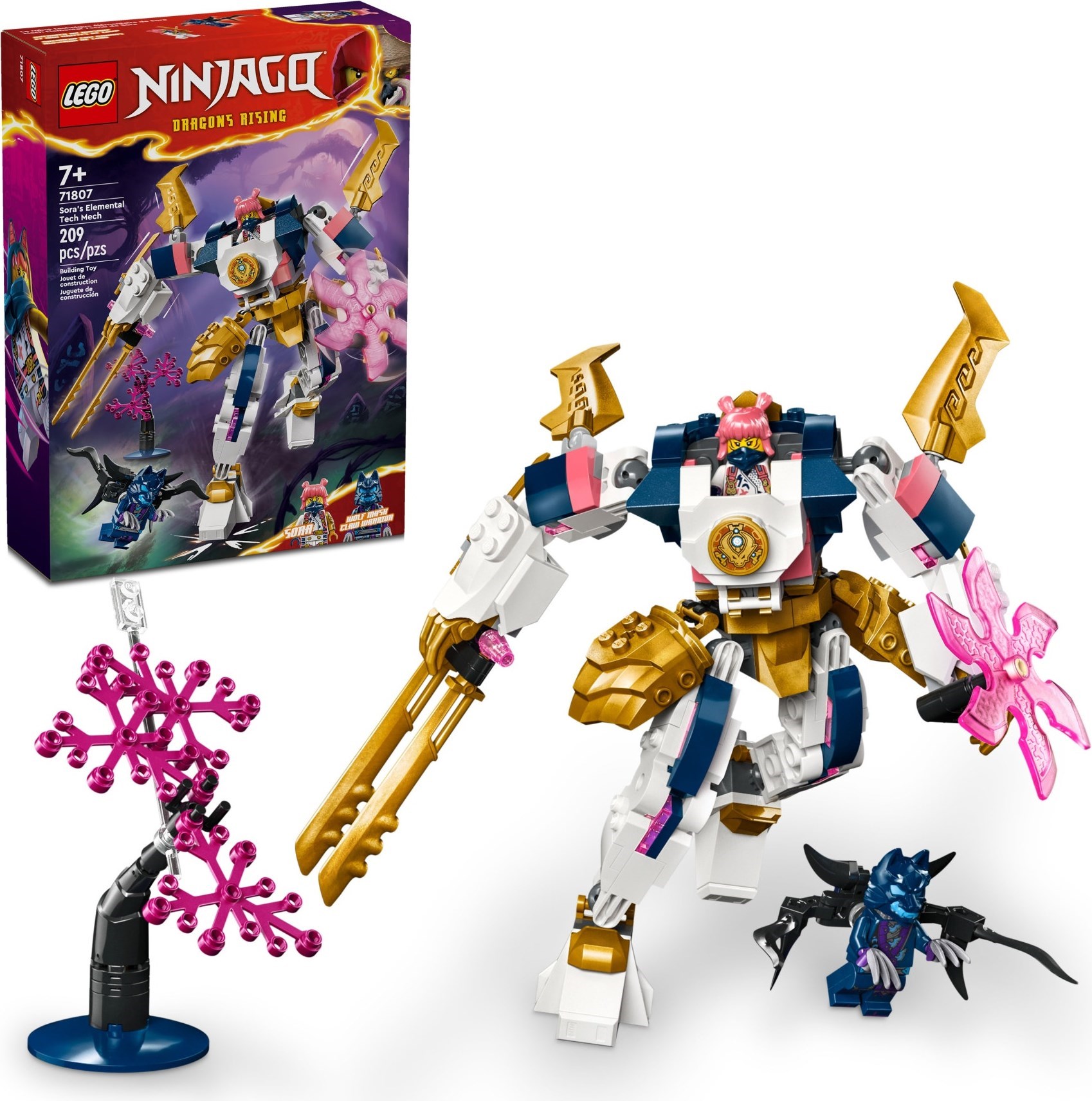71807 lego ninjago dragons rising season 2 sora's elemental tech mech - đồ chơi lắp ráp chiến giáp cơ khí của sora 2024