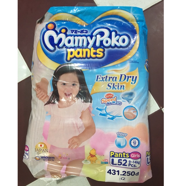 Tã quần MamyPoko Pants Extra Dry Skin Girl L52