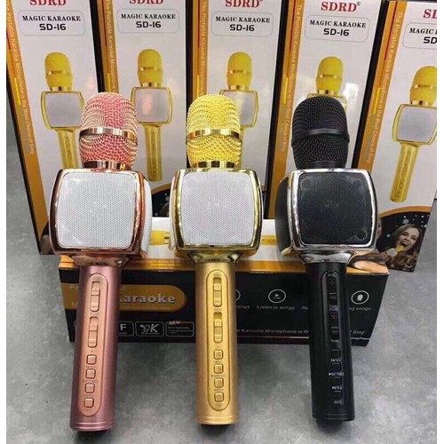 Micro Bluetooth Sd16 3 in 1 Karaoke, Loa Cầm Tay Hát Karaoke, Bán Mic Karaoke Kèm Loa Bluetooth - Mua Ngay Micro Kèm Loa Bluetooth Karaoke Sd-16, Hát Và Nghe Cực Hay, Chất Lượng Tốt, Giảm Giá 50% Hấp Dẫn