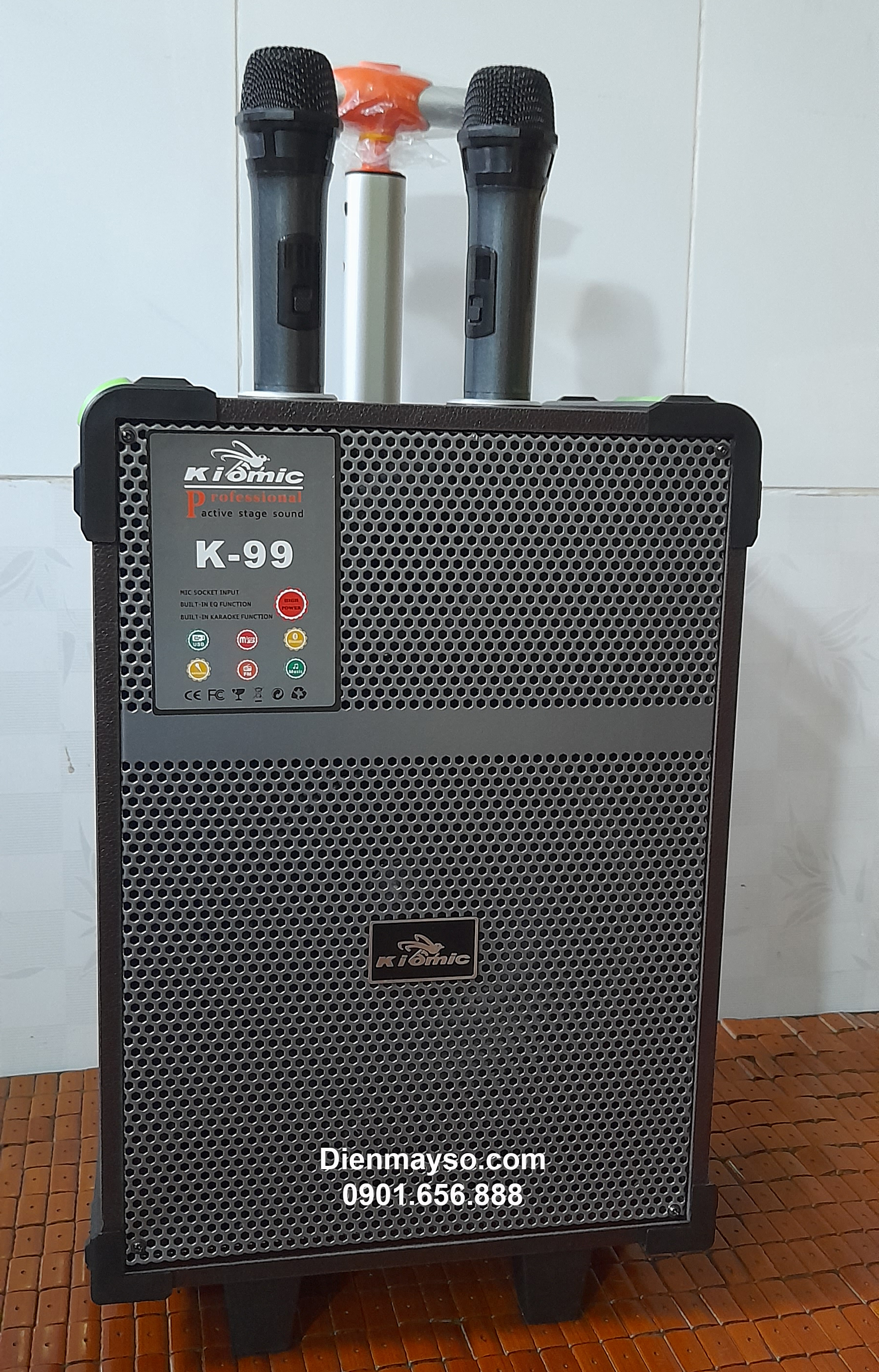 Loa kéo Kiomic K99 Chính hãng bass 2 tấc công suất 300w tặng 2 mic hát karaoke cực chất