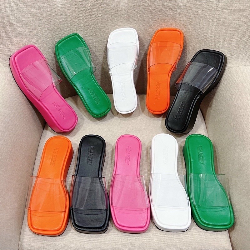 Dép mica quai trong đế xuồng nữ 5p mới siêu hot êm mềm