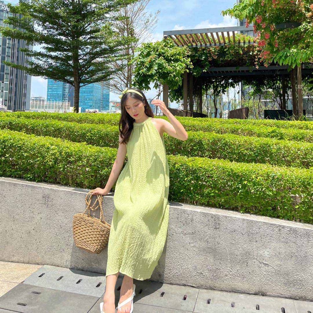 Váy đi biển chất đũi xốp nhăn thoáng mát