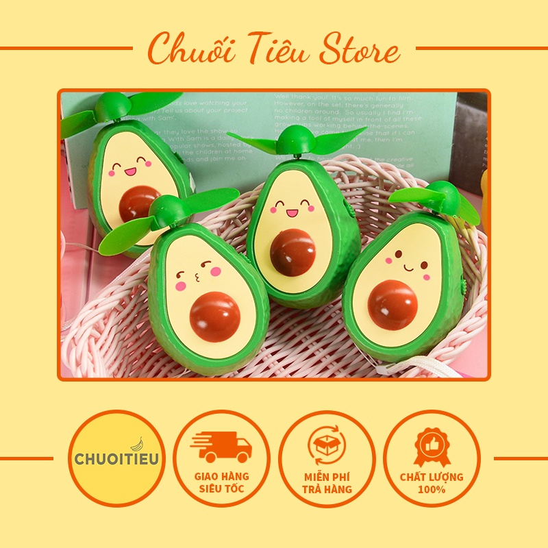 Quạt mini trái bơ xinh cầm tay siêu dễ thương