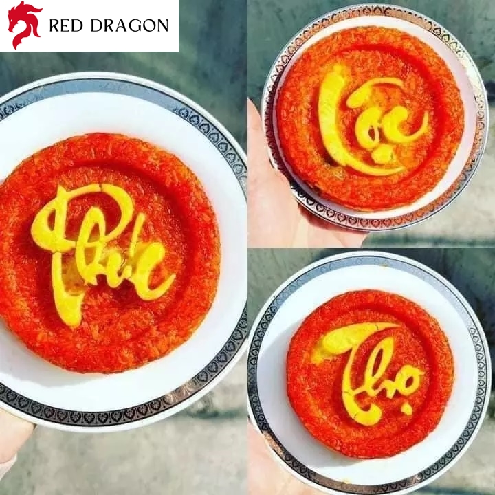 Reddragon Bộ Khuôn Làm Xôi Bánh Phúc Linh Hình Tròn Chữ Phúc Lộc Thọ Chất Liệu Nhựa PP Đường Kinh 12Cm