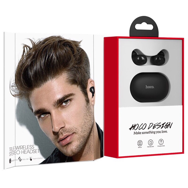 Tai nghe bluetooth đôi hoco es35 true wireless kiểu dáng tai nghe airpods siêu tí hon chính hãng - đen