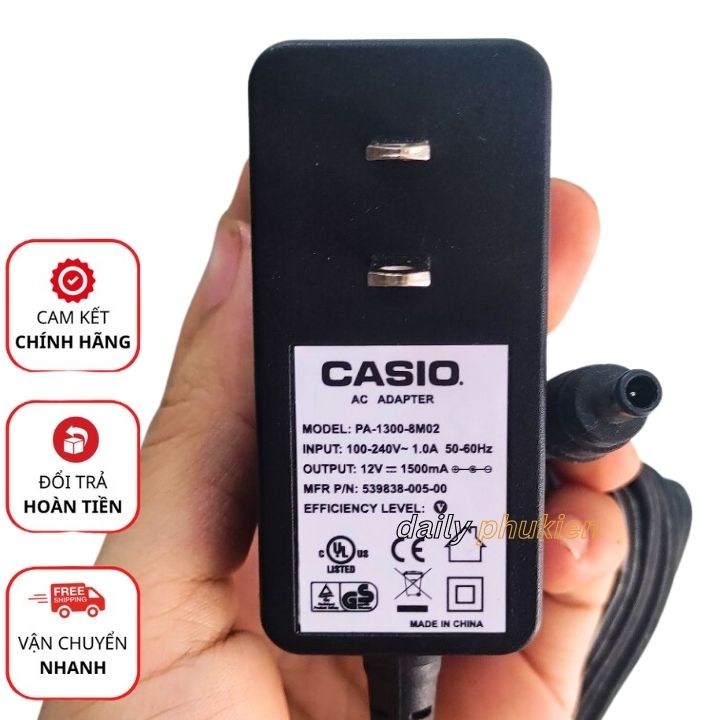 Adapter nguồn đàn piano Casio 12V 1.5A chính hãng