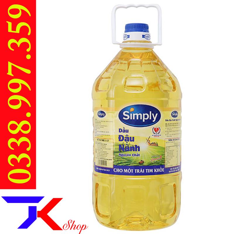 Dầu đậu nành simply nguyên chất  5 lít