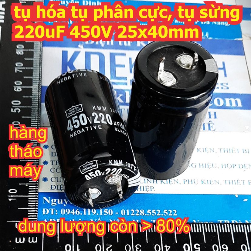 3 con tụ hóa tụ phân cực, tụ sừng 220uF 450V  kde1830
