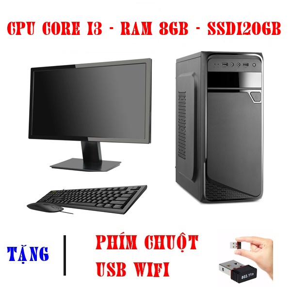 Bộ máy tính văn phòng i3 ram 8gb | ssd 120gb | màn hình 19 inch