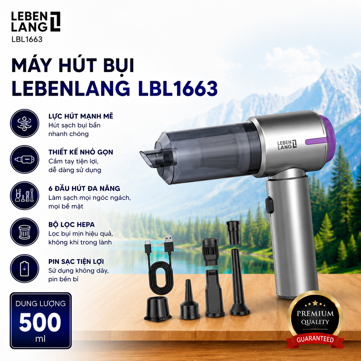 Máy Hút Bụi LBL1663 Chính Hãng, Làm Sạch Nhanh Chóng