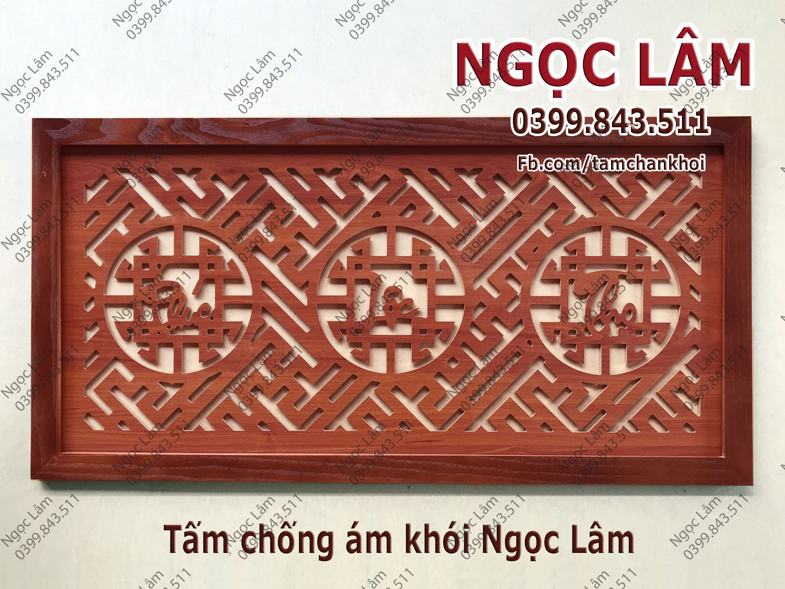Tấm chống ám khói Ngọc Lâm 41x81 chữ Phúc Lộc Thọ Việt