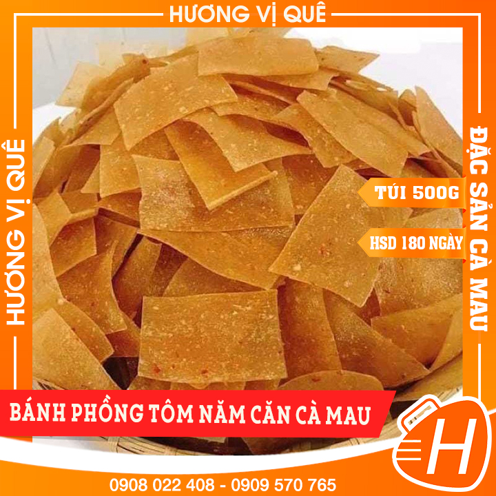 Bánh phồng tôm năm căn cà mau - hộp 500g - đặc sản cà mau