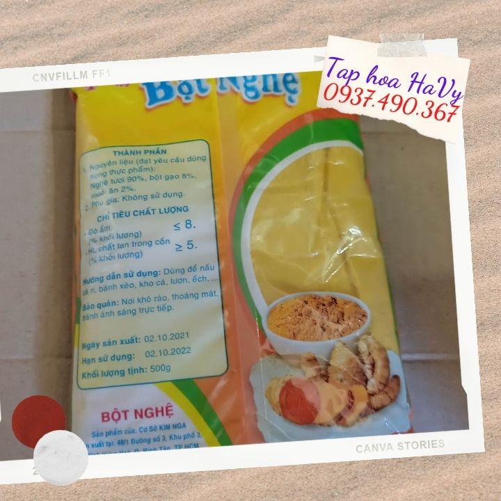 Bột Nghệ Kim Nga 500gr tap hoa havy