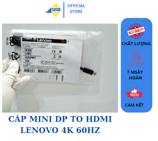 Cáp chuyển mini dp to hdmi dòng xịn lenovo mini displayport to hdmi 4k 60hz