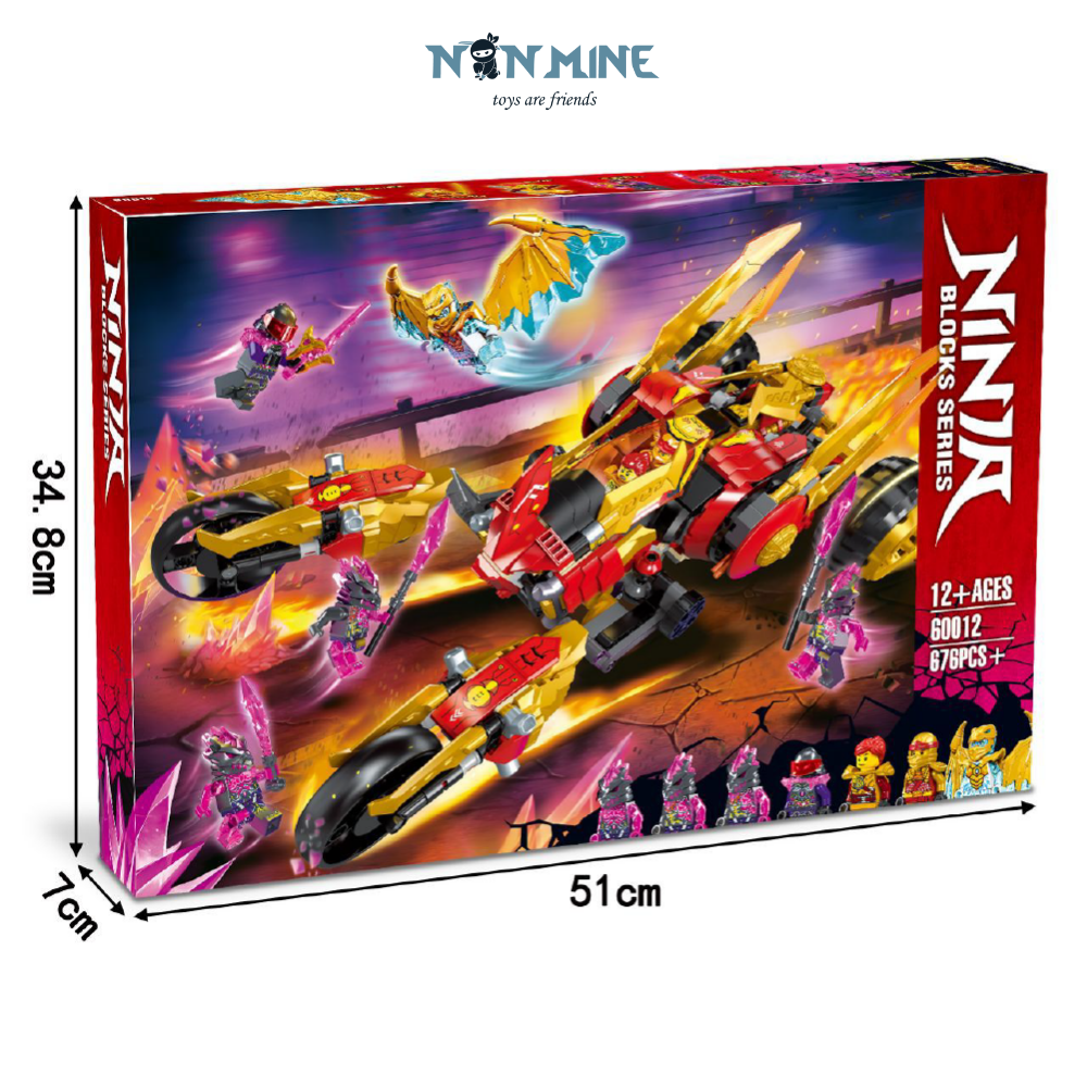 Đồ chơi lắp ráp ninjago chiến xe rồng vàng zm60012 của kai 676 chi tiết