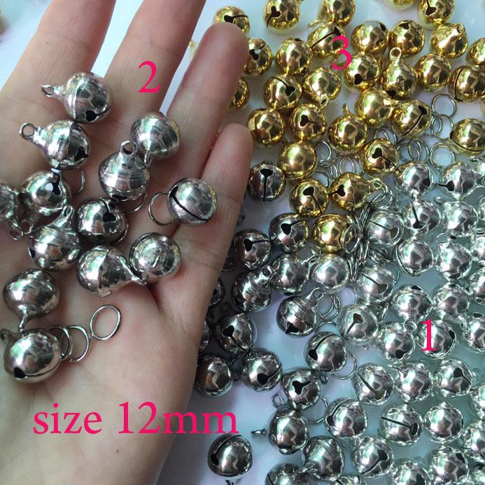 5 Chuông tròn size 12mm kèm khoen, chọn màu