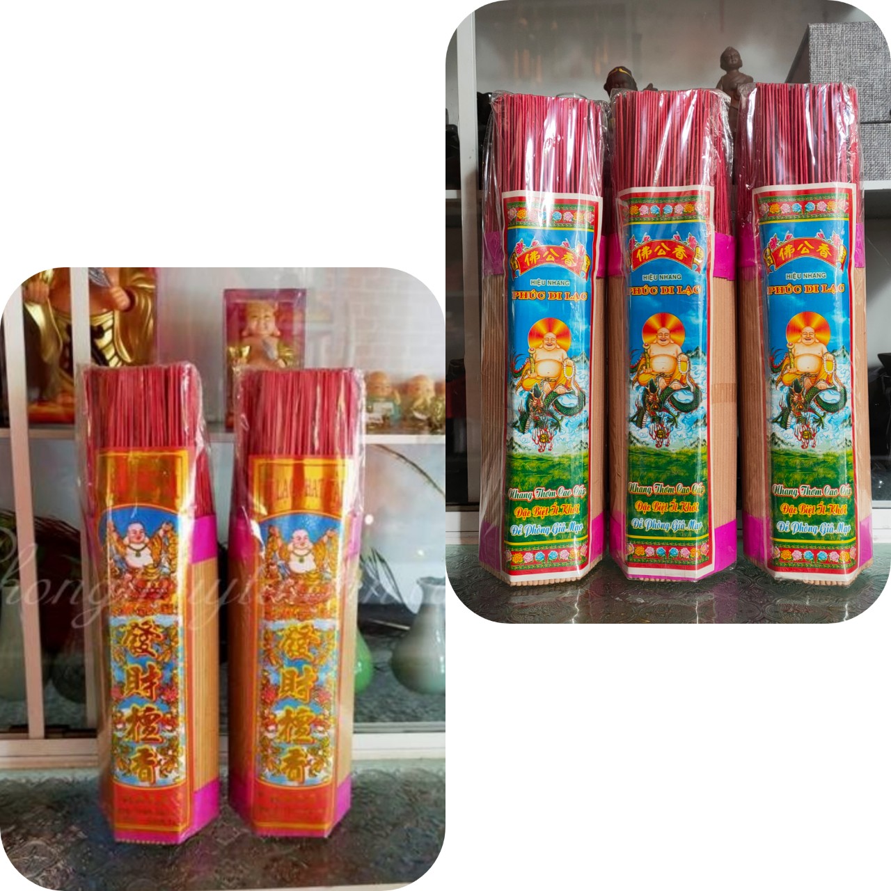 Nhang thơm chữ aaaa, phúc di lặc 250-300 nén thơm rụng tàn
