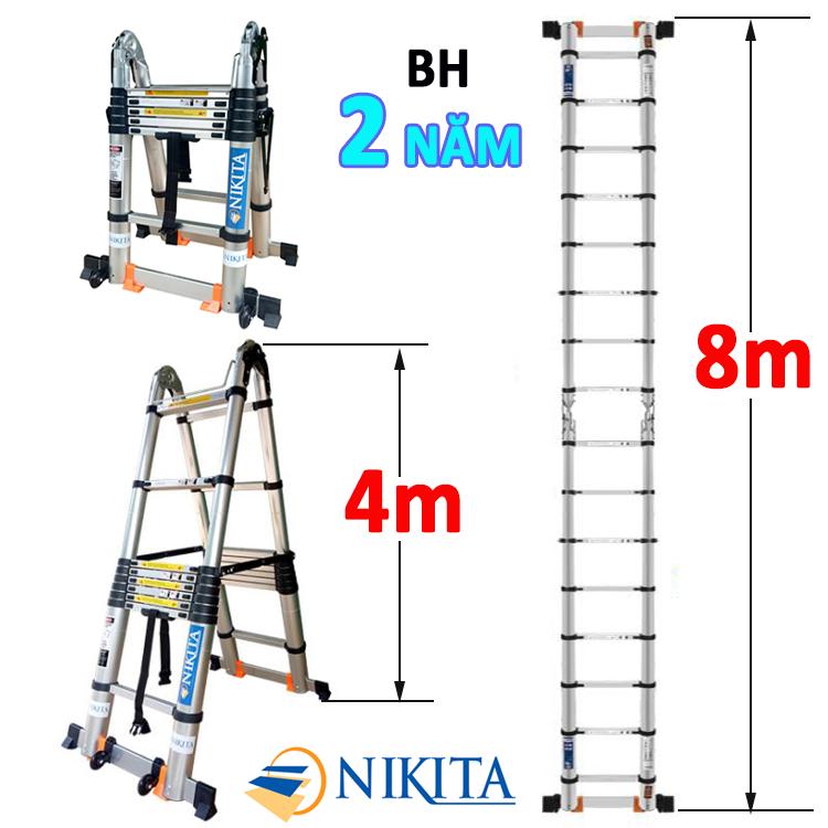 Thang nhôm rút đa năng 80m nikita nkt-aid80 new 2020
