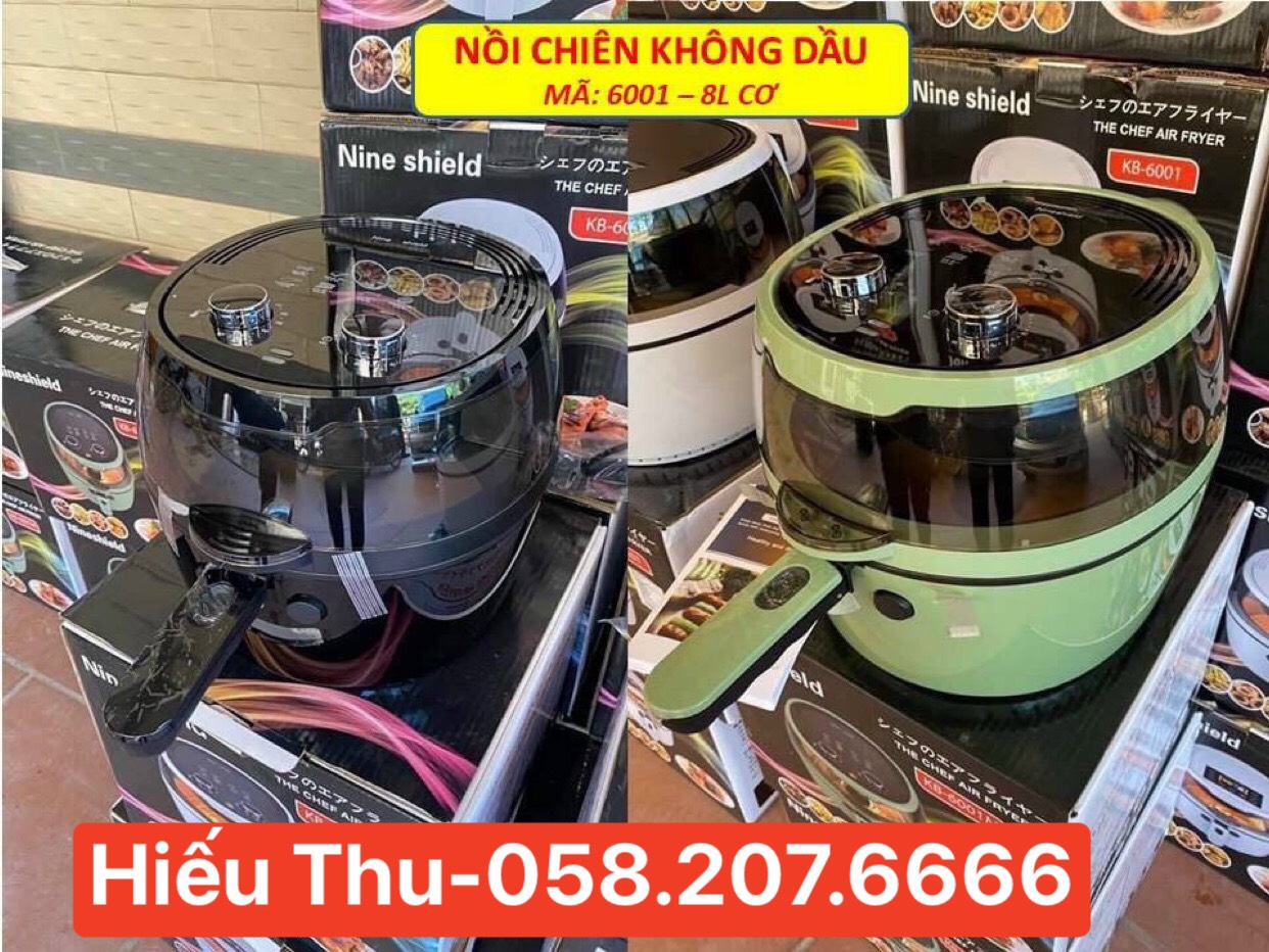 Nồi chiên không dầu, Nồi chiên không dầu Nine shield 8l BẢO HÀNH 12 THÁNG