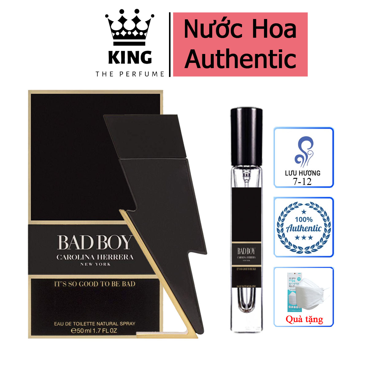 Nước hoa nam mini 𝗖𝗮𝗿𝗼𝗹𝗶𝗻𝗮 𝗛𝗲𝗿𝗿𝗲𝗿𝗮 𝗕𝗮𝗱 𝗕𝗼𝘆 edt - phong cách nam tính, cuốn hút, hương gỗ thơm phương đông, chai chiết 5-10-20ml