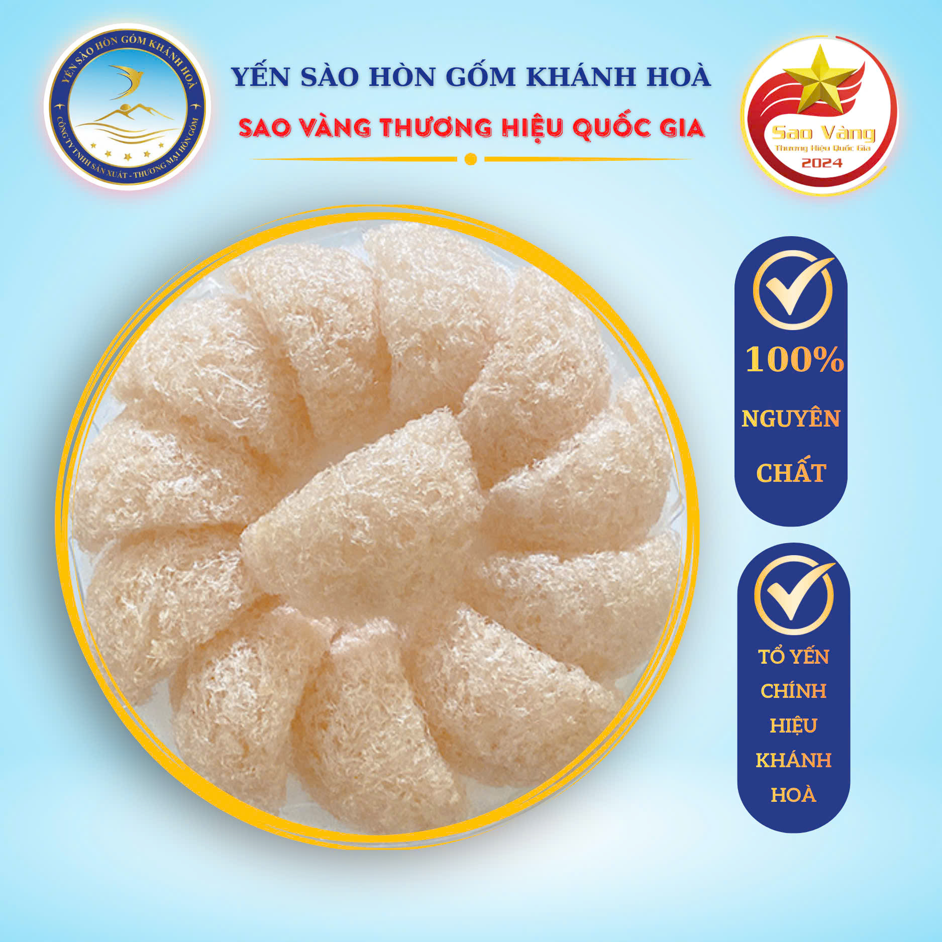 [Hgk-H1] Khanh Hoa Premium Refined Bird's Nest Tangled Threads - Genuine Khanh Hoa Ceramic Bird's Nest - Hgknest