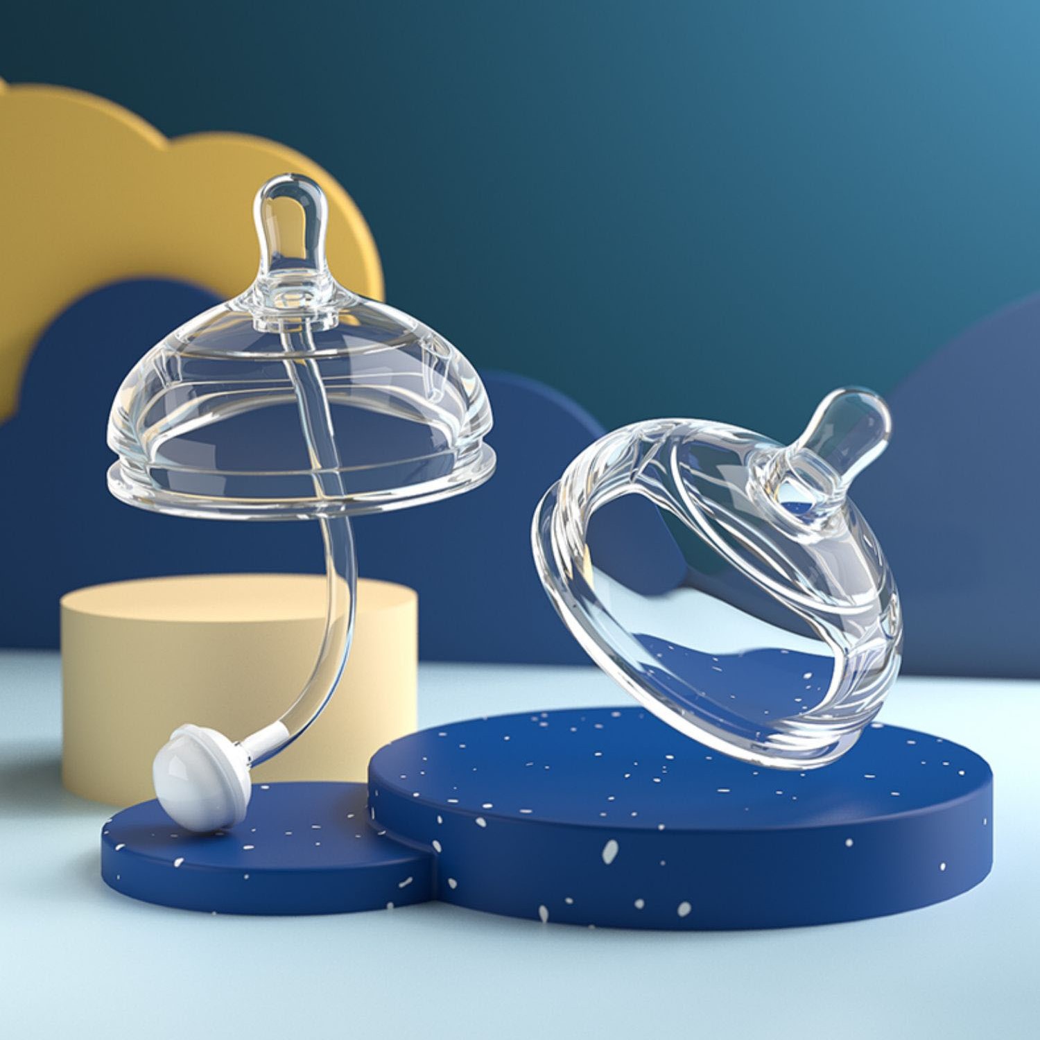 Núm ti Comotomo - Núm ti bình sữa 360 độ tập hút uống nước chống sặc 150ml/250ml nằm ngồi đều dùng được an toàn cho bé [Mikit-House]