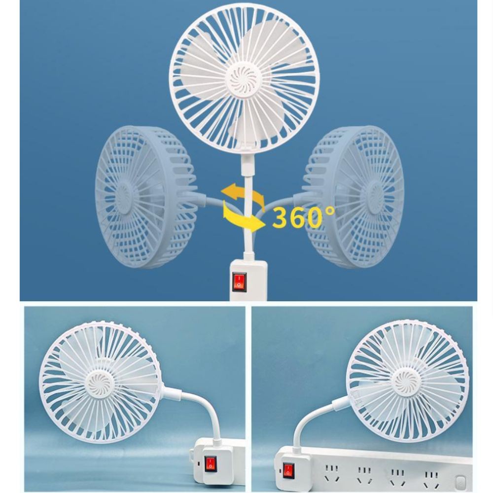 Quạt ổ cắm Thiết kế phích cắm 3 cánh có nồng -xoay 360 độ