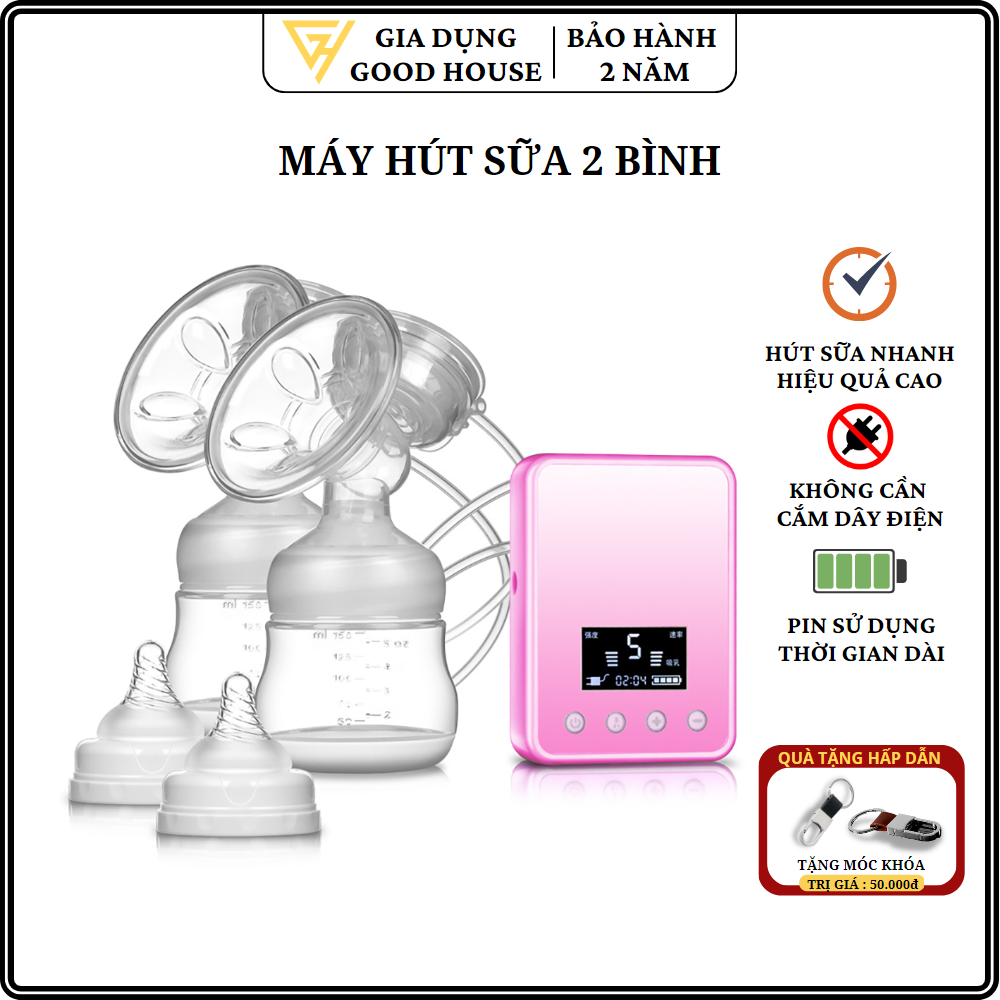 Máy hút sữa điện đôi cao cấp, máy hút sữa có chế độ Massage kích sữa điều chỉnh 9 mức độ. Bảo hành 2 năm lỗi đổi mới 7 ngày