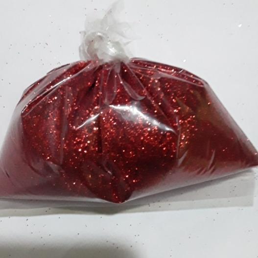 500g bột kim tuyến trang trí màu đỏ