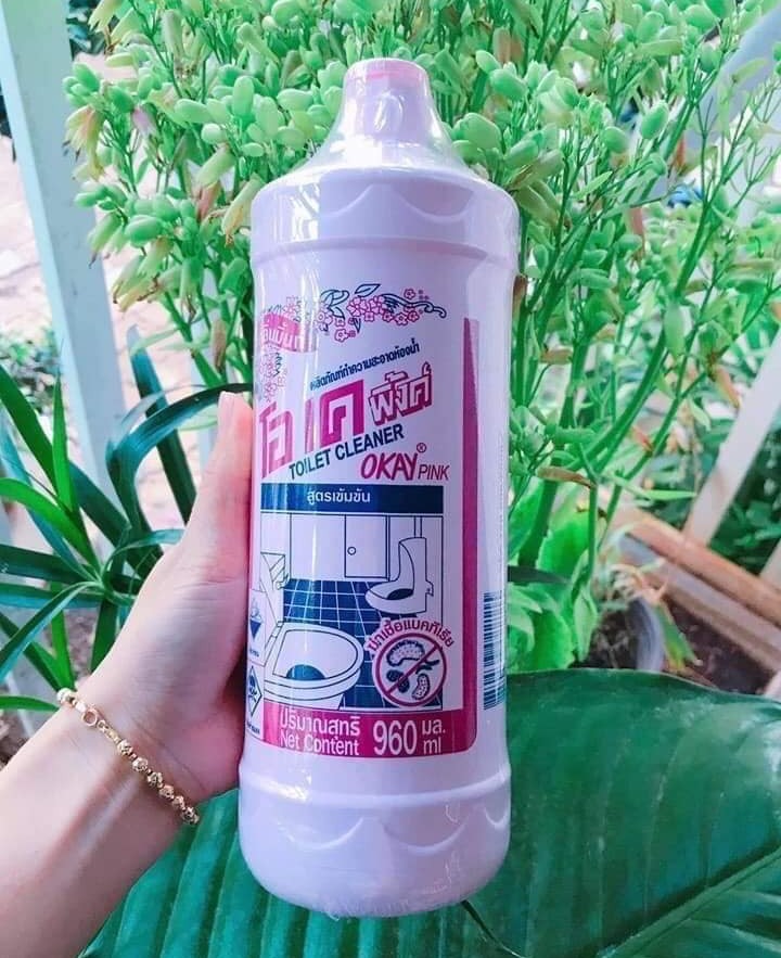 Chai Nước Tẩy Tolet Win Pink Thái Lan 960ml - Siêu Tẩy Trắng - Chất Tẩy Đa Năng - Làm Sạch Nhà Cửa - Không Hại Da Tay