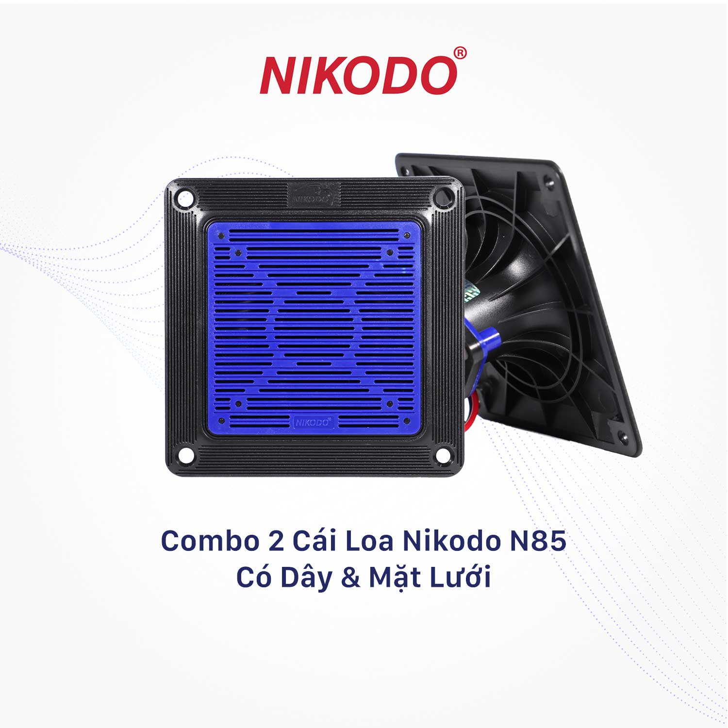 Combo 2 loa ru nhà yến Nikodo N85 có dây 23 tim hàn sẵn dài 20cm, mặt lưới, 2 lỗ thoát nước