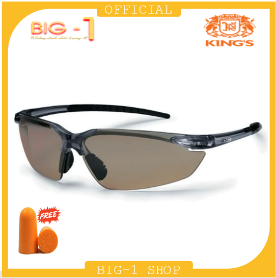 Kính bảo hộ cao cấp Kings KY713 chống bụi chống tia UV bảo vệ mắt - Tặng cặp nút tai chống ồn 3M