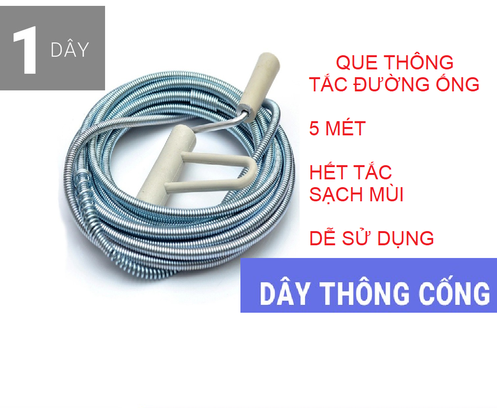 [Hoàn Tiền 10%] Que thông tắc bồn cầu Phương Yến 5 mét thông tắc bồn cầu cơ học thông tắc bệ xí nhanh chóng thông tắc đường ống