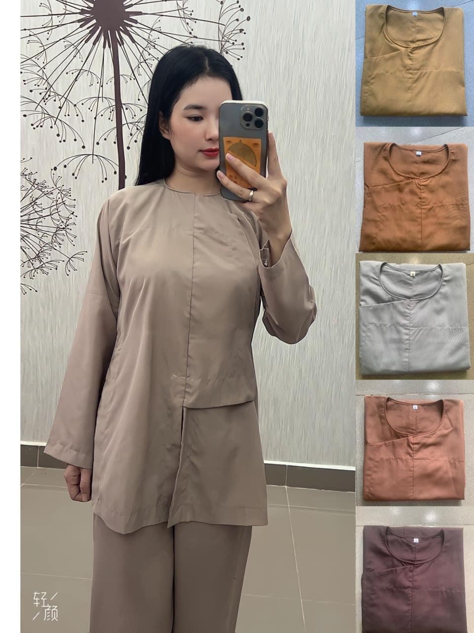Bộ đồ lam đi chùa # mẫu vạt hò phật tử - vải kate mềm