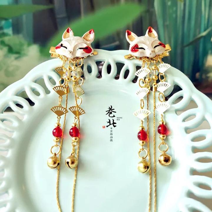 Kẹp cáo hồ ly 1 đôi tua phong cách nhật bản - miêu quán