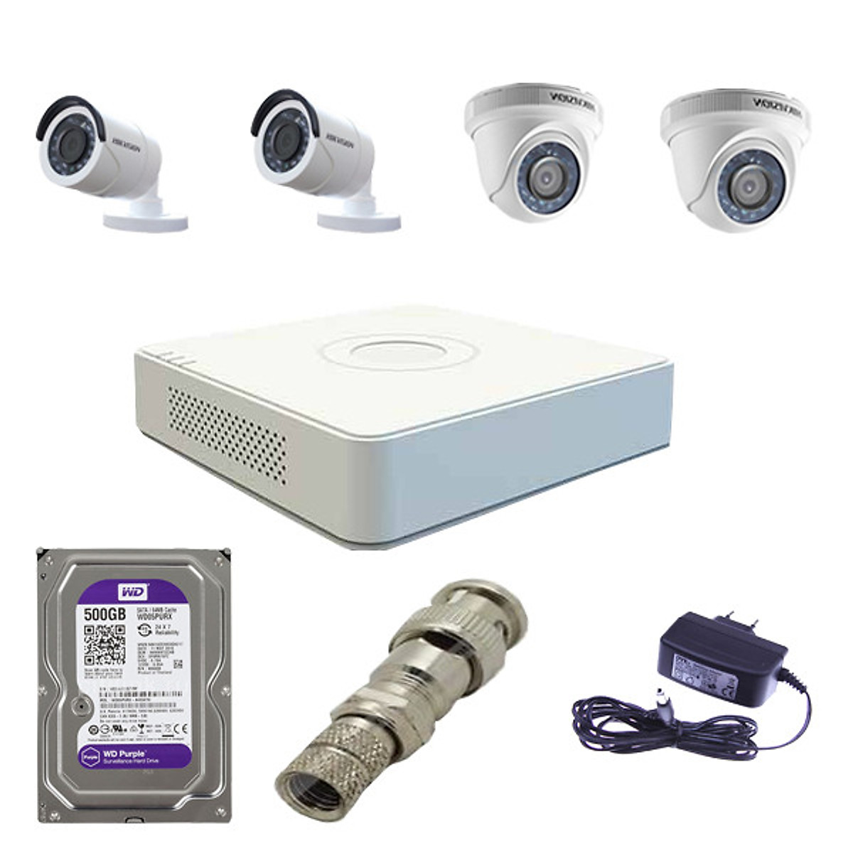 Trọn bộ 2 camera HikvisionDS-2CE16C0T-IRP + DS-2CE56C0T-IRP + DS-7104HGHI