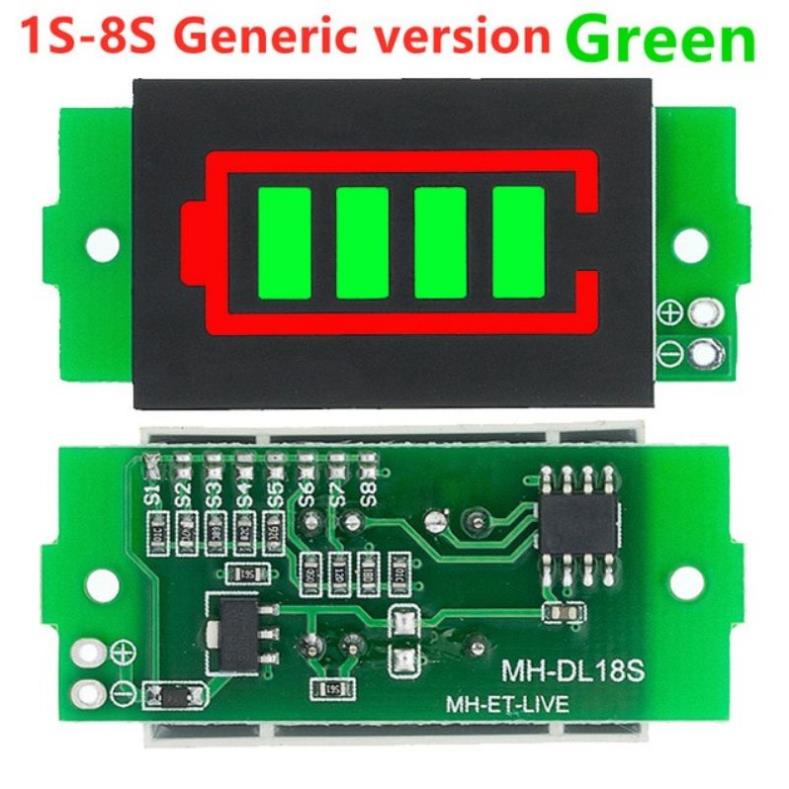 Mạch báo dung lượng pin đa năng 1s - 8s. mạch báo pin 1s2s3s4s5s6s7s8s