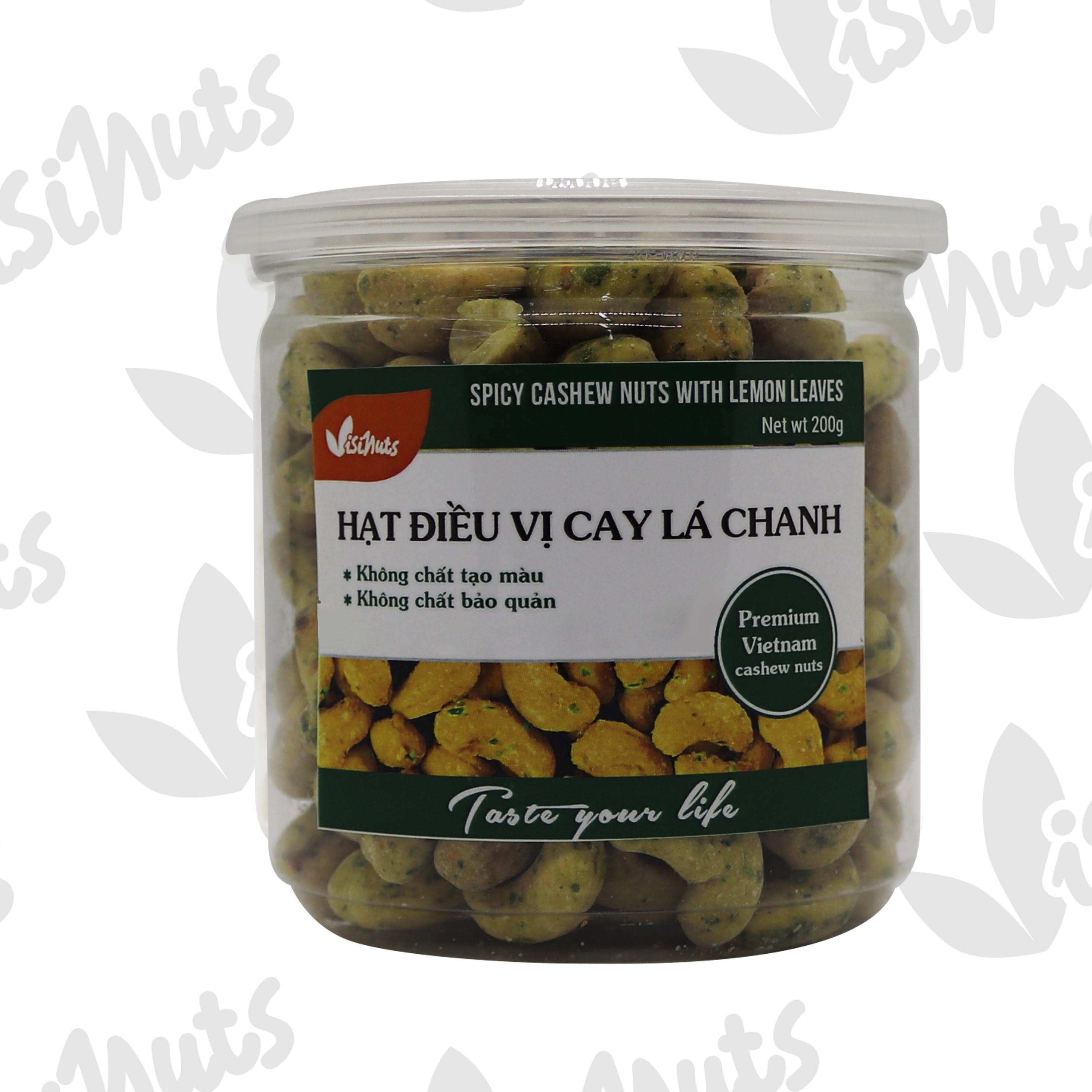 Hạt điều visinuts vị cay lá chanh 200gr