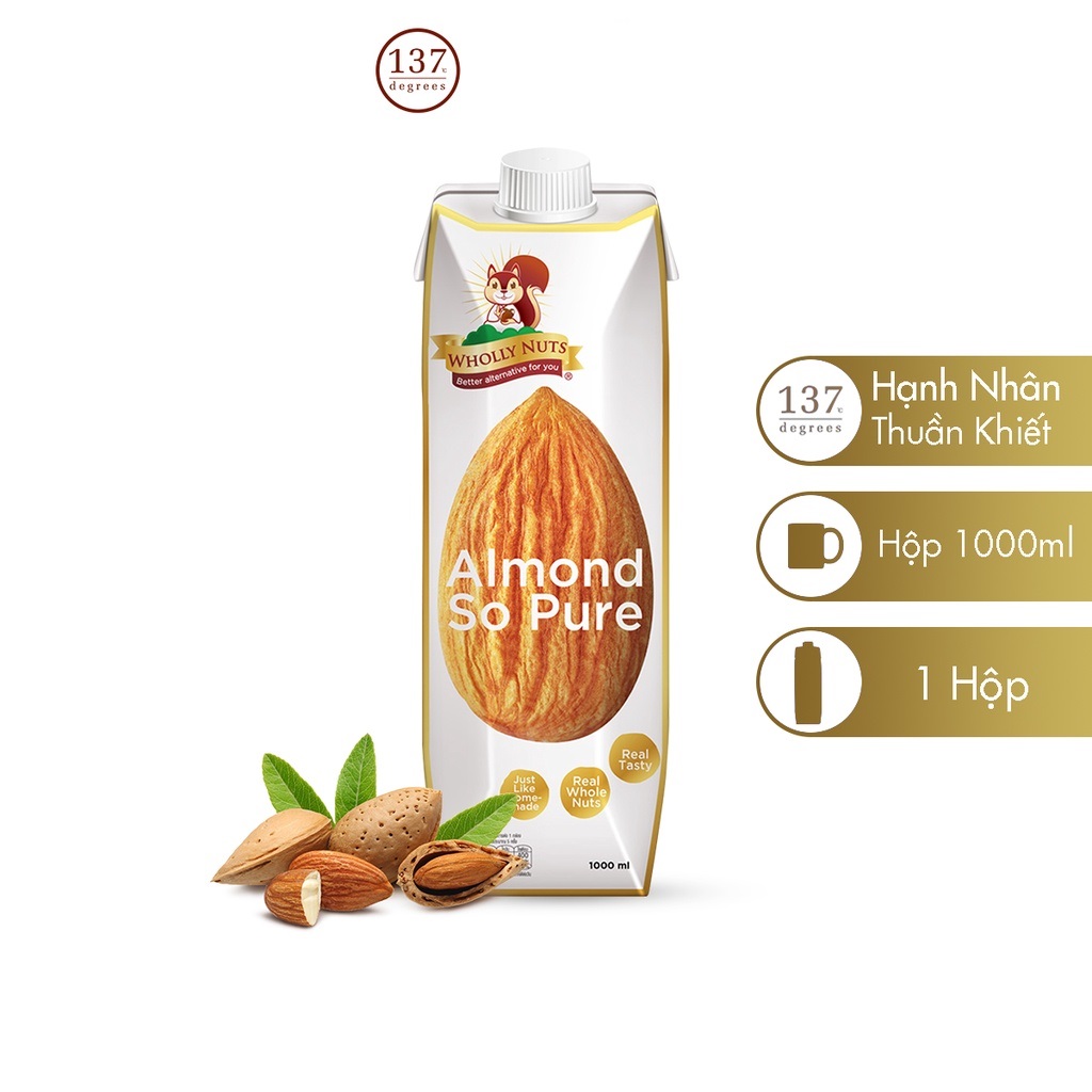[Chính hãng] Sữa hạt hạnh nhân thuần khiết 137 Degrees Wholly Nuts [Ảnh thật]