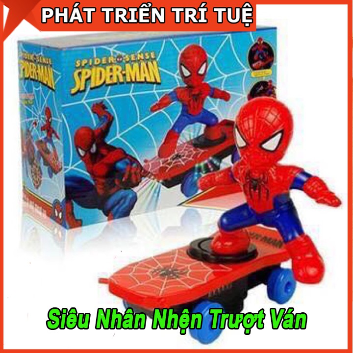 Đồ chơi siêu nhân nhện trượt ván - tặng pin kèm theo