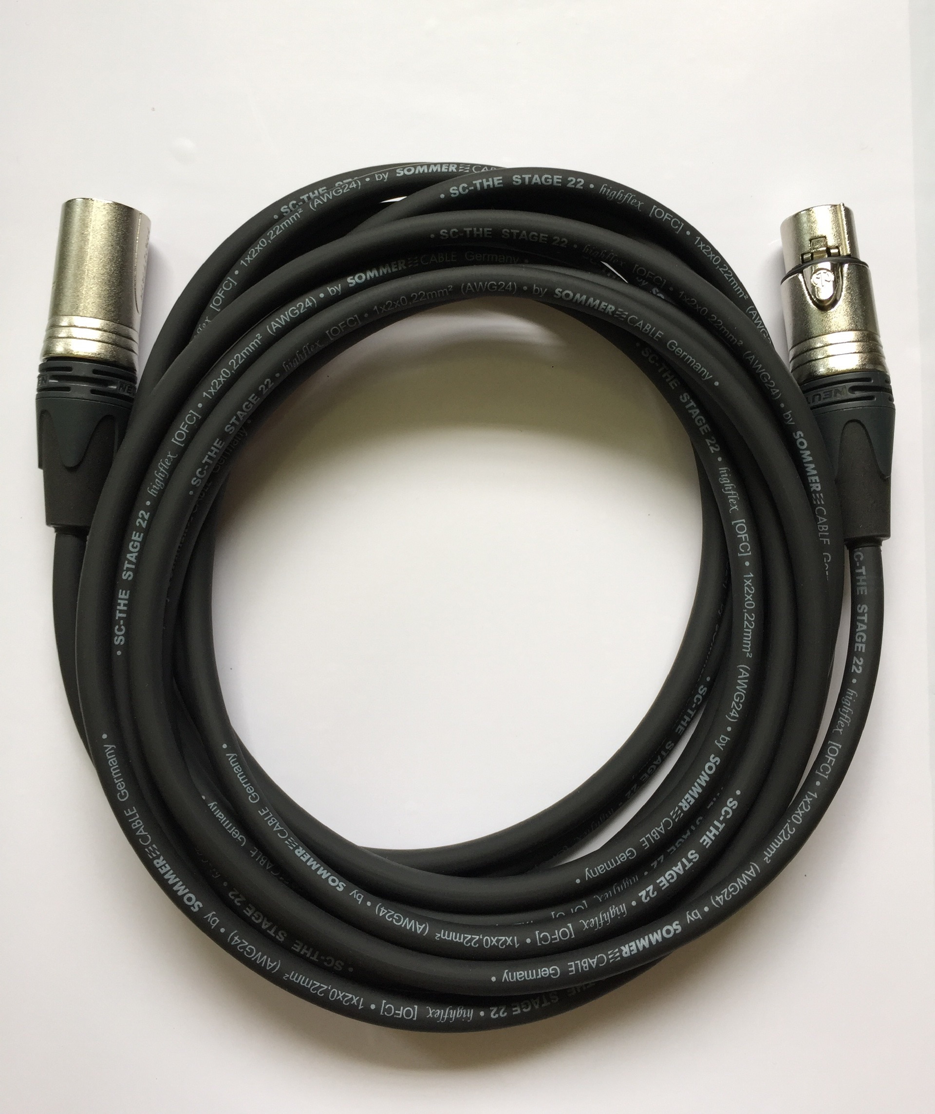 [HCM]Cable microphone Sommer - Jack Neutrik - jack canon(XLR) model NC3FXX & NC3MXX - Made in Liechtenstein -  Cable Sommer model Stage 22 Highflex - Made in Germany.