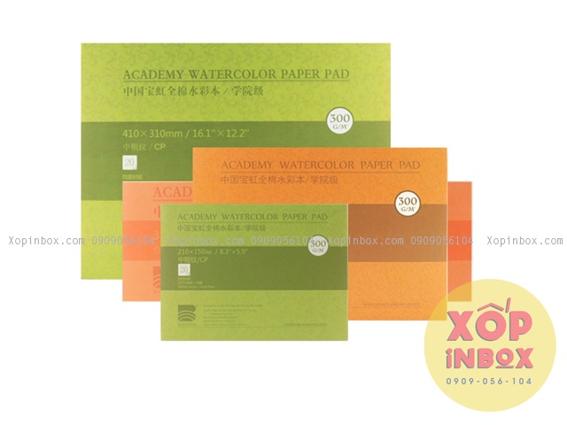 Sổ vẽ màu nước baohong 100% cotton 300gsm a4