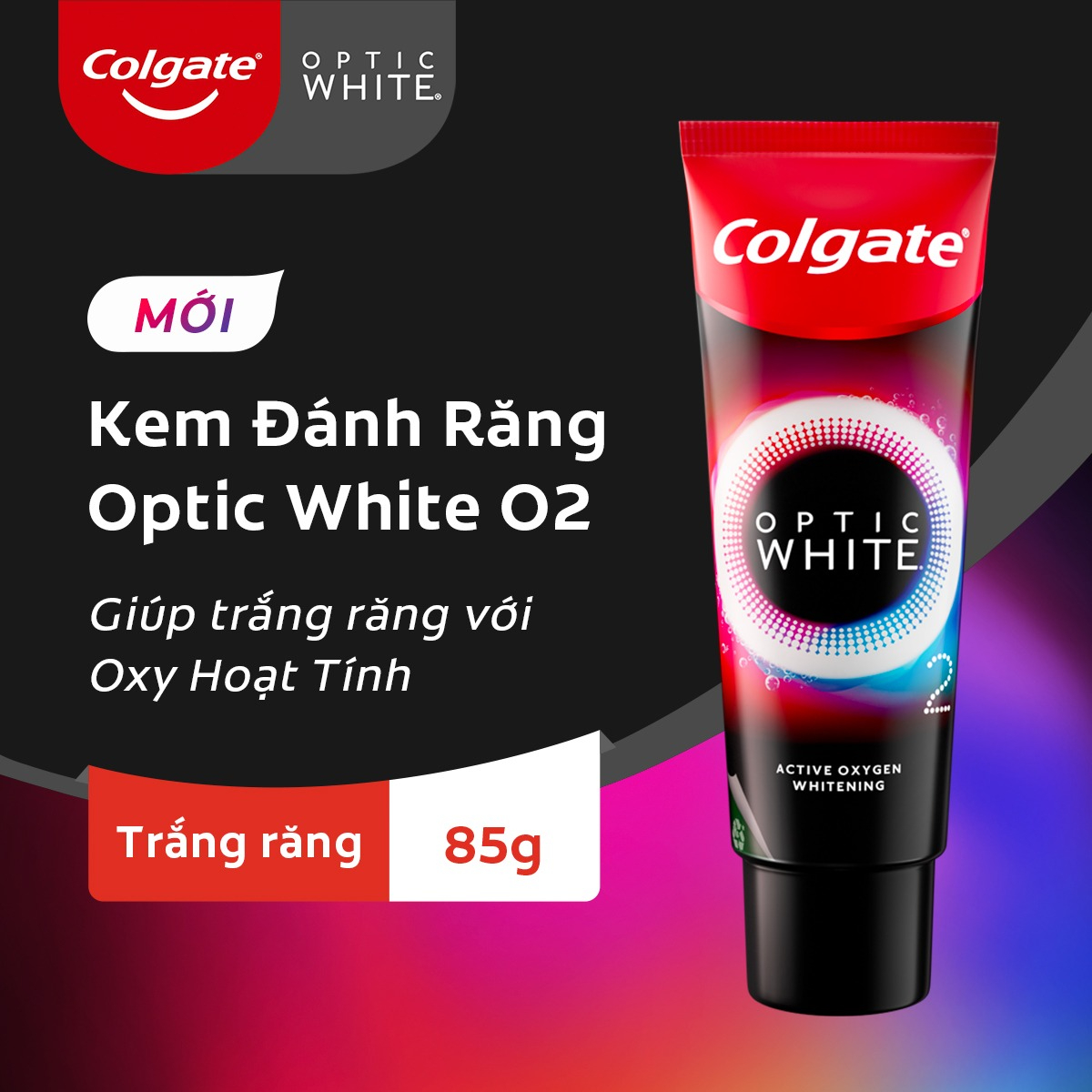 Kem đánh răng colgate optic white o2 với oxy hoạt tính 85g